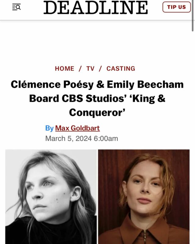 Emily Beecham to star as Edith Swan-neck, the wife of Harold Godwinson in BBC/CBS’s period drama KING & CONQUEROR.

@emily_beecham @bbcone #king&conqueror @rabbit.track.pictures